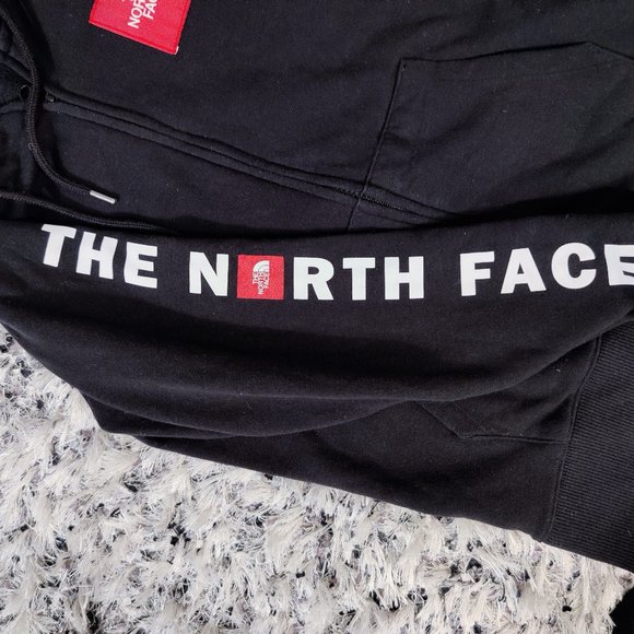 The North Face Red Box Patch Black & Red Zip Up Hoodie Unisex - Picture 6 of 11